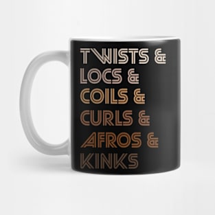 Twists Locs Coils Curls Afros Kinks Natural Hair Descriptive Mug